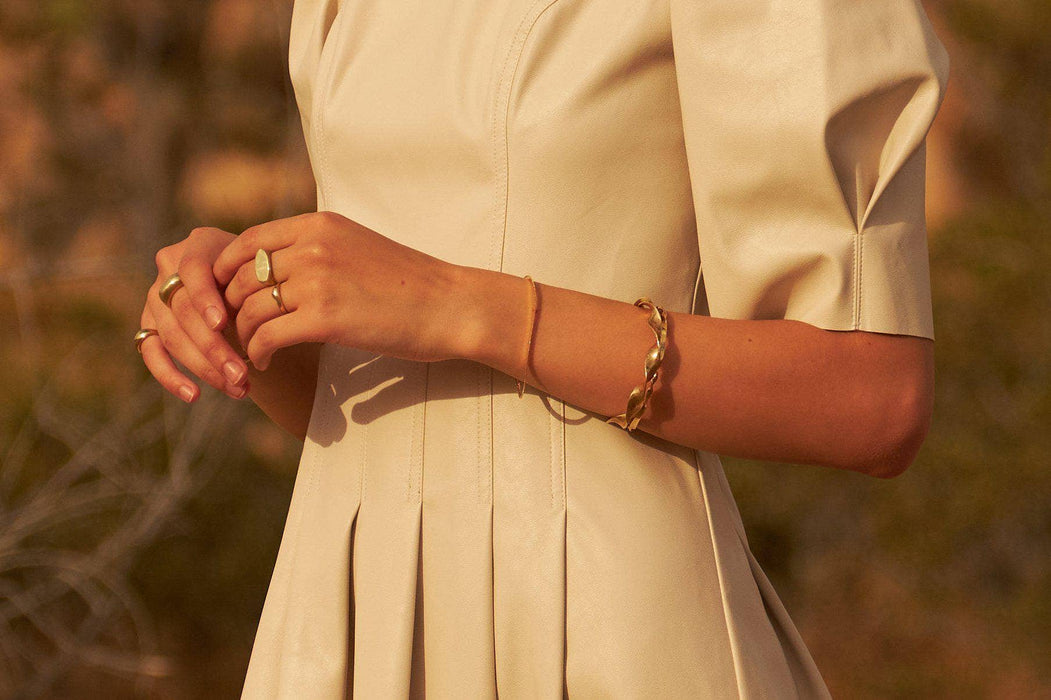 Slinky Gold Herringbone Bracelet