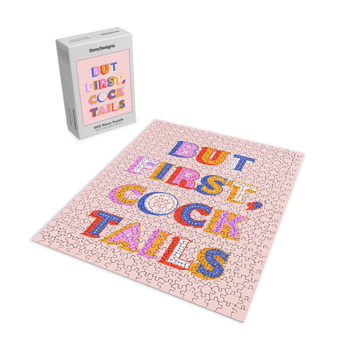 Showmemars But First Cocktails Typography Puzzle
