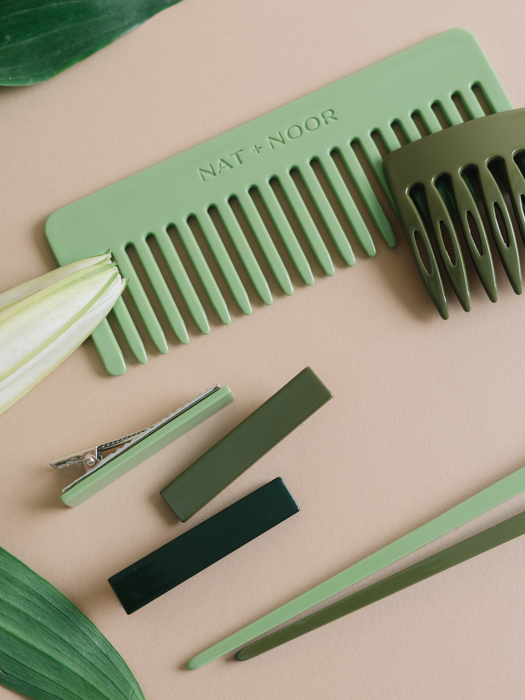 French Side Hair Comb Peineta | Green