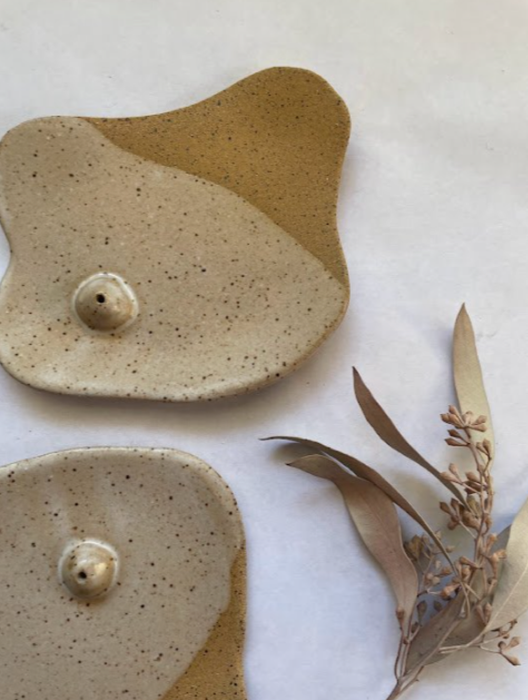 Handmade Ceramic Incense Dish – White