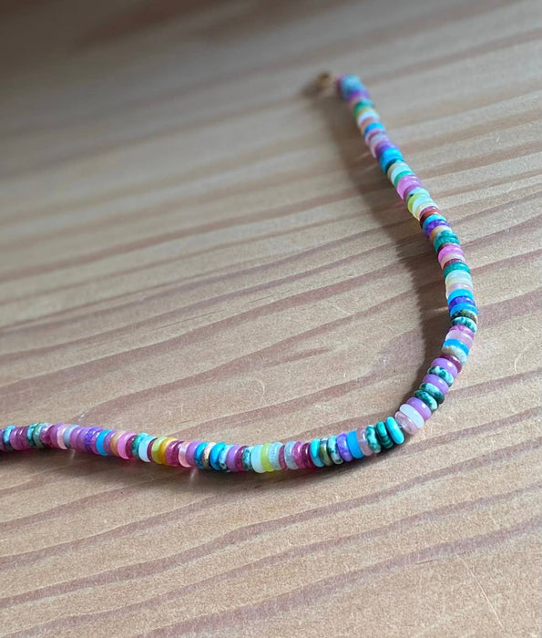 Rainbow Mixed Gemstone Necklace