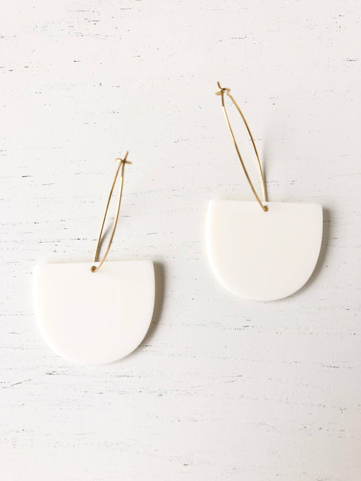 Modern Matte Cream Tort Earrings