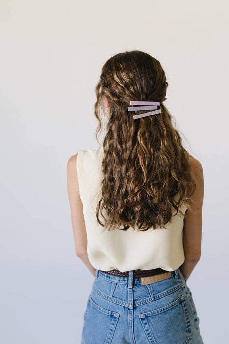 Evie Metal Acetate Hair Clips | Lilac Color