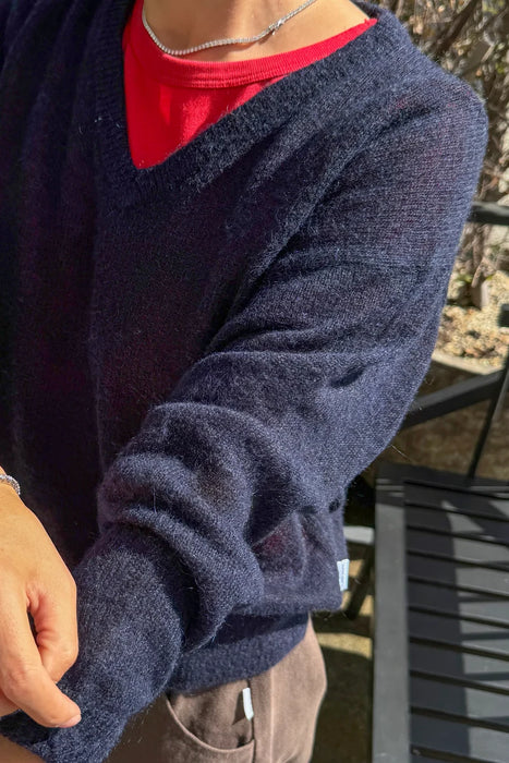 Matthew V-Neck Sweater | Navy