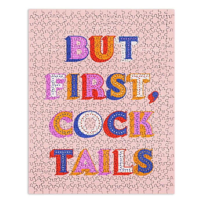 Showmemars But First Cocktails Typography Puzzle