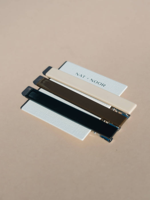 Evie Metal Acetate Hair Clips | Neutral Colors
