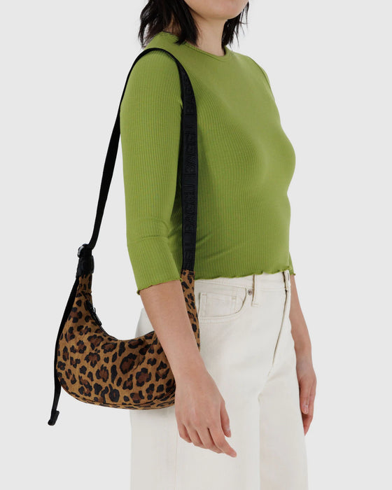 Small Nylon Crescent Bag-Leopard